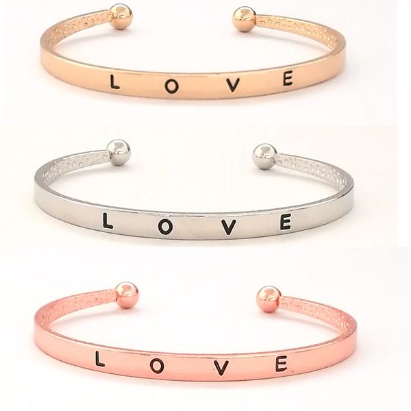 

bangle lover love gift inspire bracelet hand stamped for, Black
