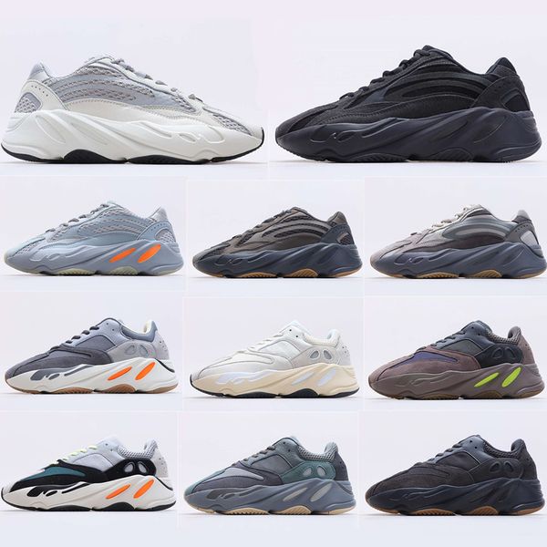 

2020 new kanye west 700 carbon teal blue reflective runing shoes for men women wave runner inertia tephra magnet vanta analog static sneaker