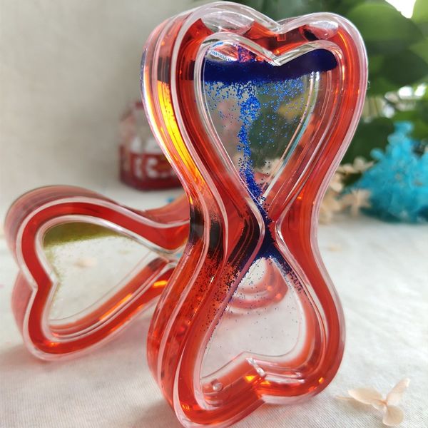 

double heart acrylic in oil for an oil spill for valentine's day