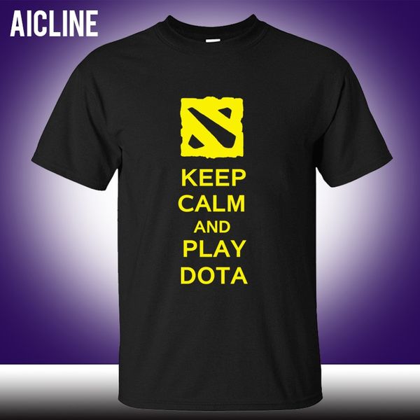

fashion keep calm and play dota 2 t-shirts the walking dead movie tshirts men summer t shirts cotton tees
