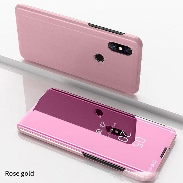 

luxury clear view standing mirror flip pc cover case for xiaomi mix 3 smart sleep view flip awake cover case
