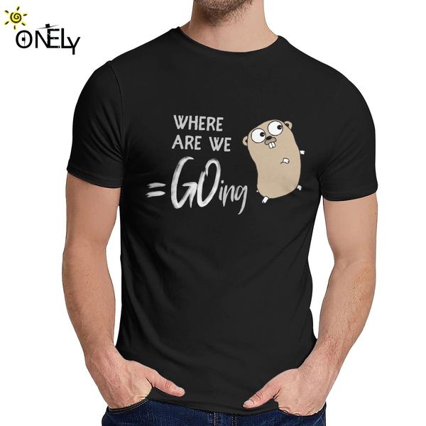 

summer man's t-shirt golang soft round neck vintage short sleeve
