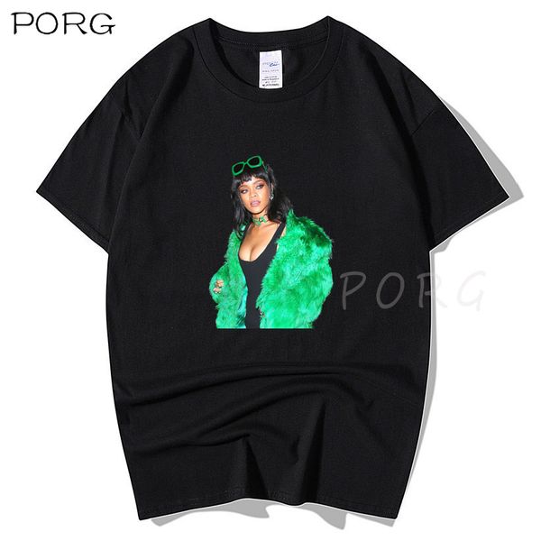 

rihanna t shirt men male streetwear casual hiphop summer fashion short sleeve o neck cotton harajuku t-shirt hip hop rap tshirt
