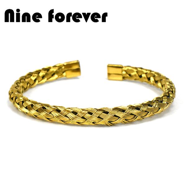 

nine forever bracelet men jewelry titanium stainless steel bangles for women pulseira masculina bileklik pulseira feminina, Golden;silver