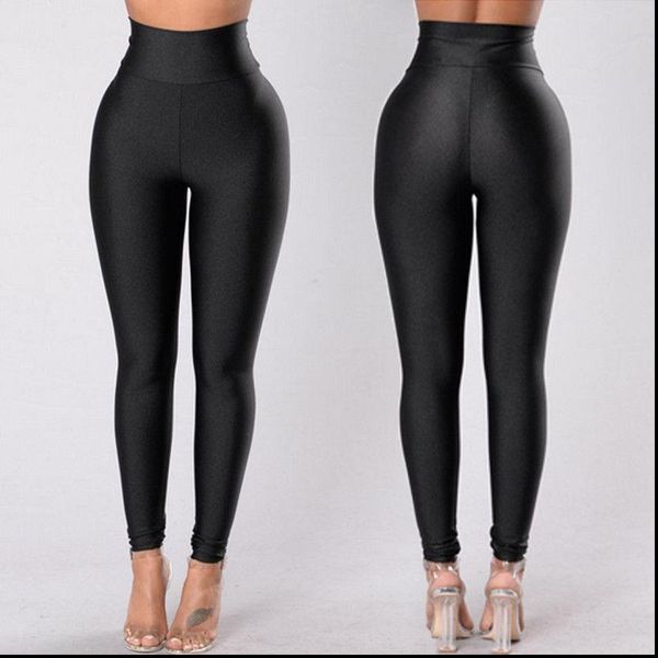 

2020 women slim fit leggings solid black high rise stretchy pants energetic inspiring elastic trousers skinny pencil pants 6 14