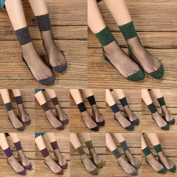 

bow ties women lace silk short fishnet mesh socks lady transparent sheer ankle, Black;gray