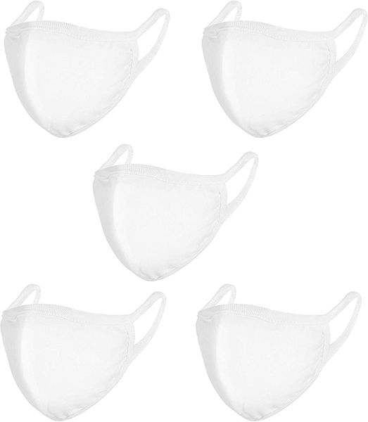 

cotton face breathing mask - pack of 100 - comfortable washable cotton mask (white