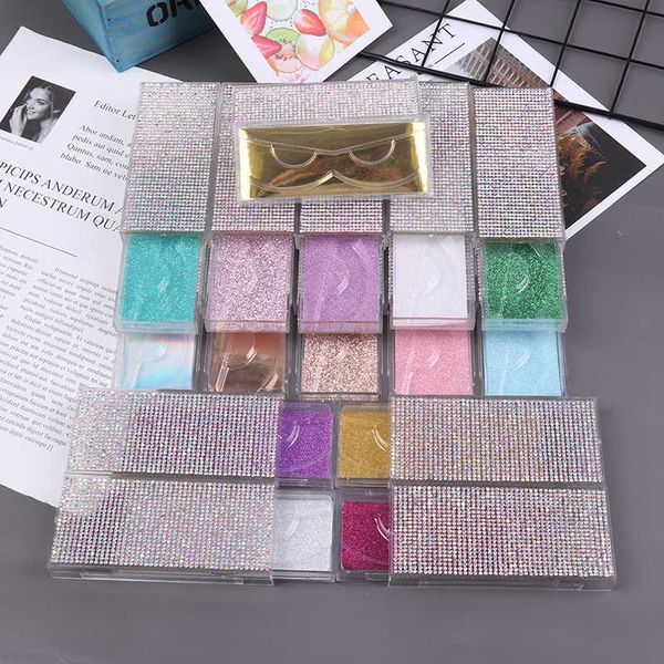 

false eyelashes bling glitter eyelash box pull diamond packaging 3d empty lash case