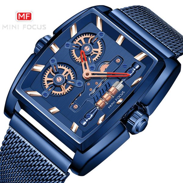

wristwatches minifocus army cool quartz mans watch sports luxury steampunk skeleton clocks relogio masculino waterproof 2021, Slivery;brown