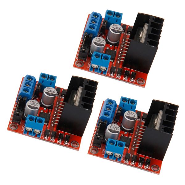 

3 pieces l298n dual h bridge dc stepper motor drive board module for