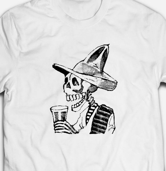 

retro vintage mexican skeleton beer day of the dead 100% cotton mens t-shirt tee harajuku hip hop tee shirt