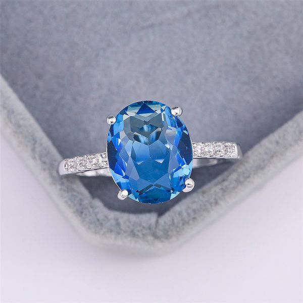 

wedding rings classic four prong oval stone multicolor zircon for women engagement jewelry mystic rainbow gradient crystal ring, Slivery;golden