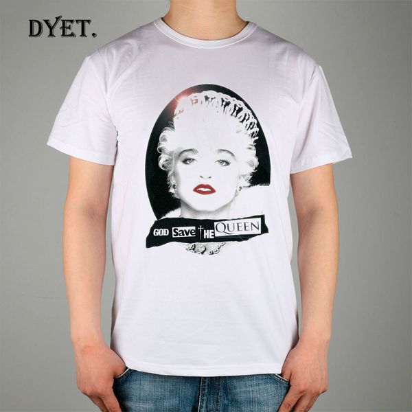 

god save the queen music madonna t-shirt cotton lycra 7593 fashion brand t shirt men new diy style high quality