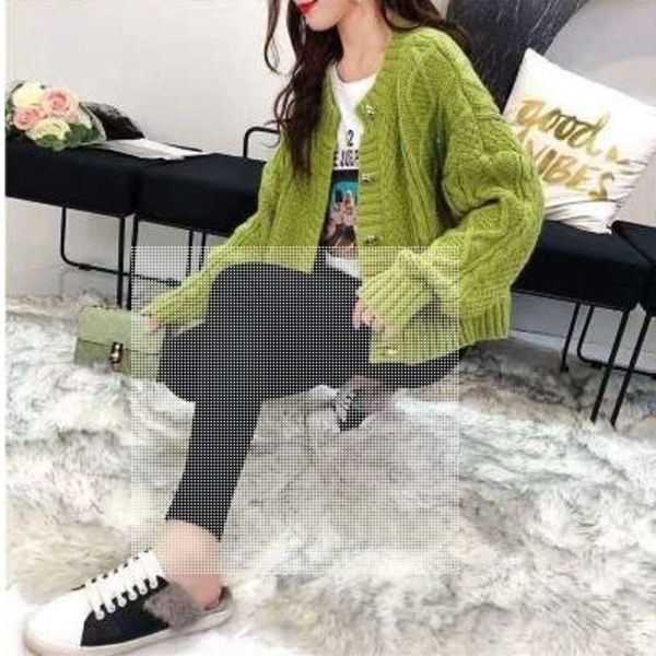 

2019 autumn and winter new korean style very fairy lazy style women's loose outer coat coat sweater thickened pullover sweater smzsp, White;black