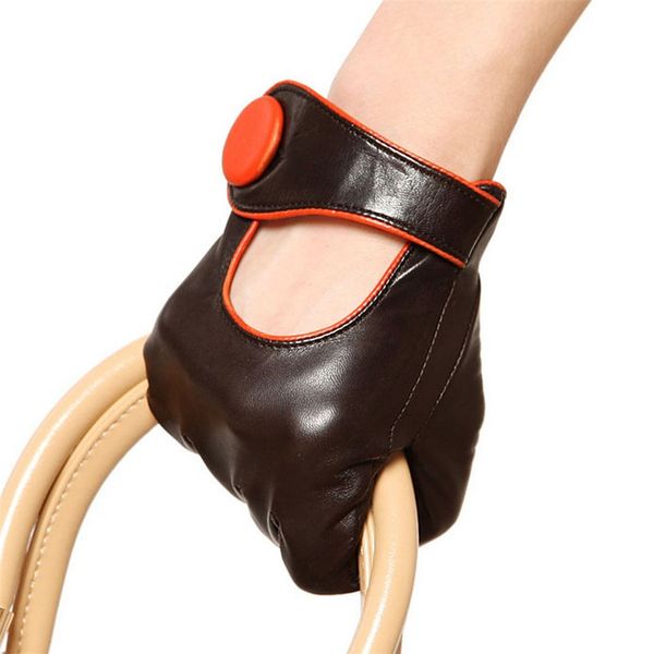 

sale fashion women sheepskin gloves 2020 new genuine leather elegant lady five fingers driving glove el028nn-5, Blue;gray