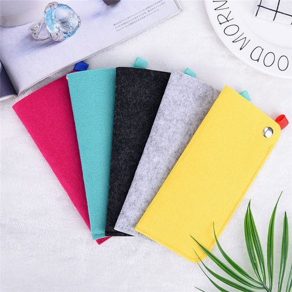 

soft felt eyeglasses sunglasses reading glasses carry case pouch bag, Silver
