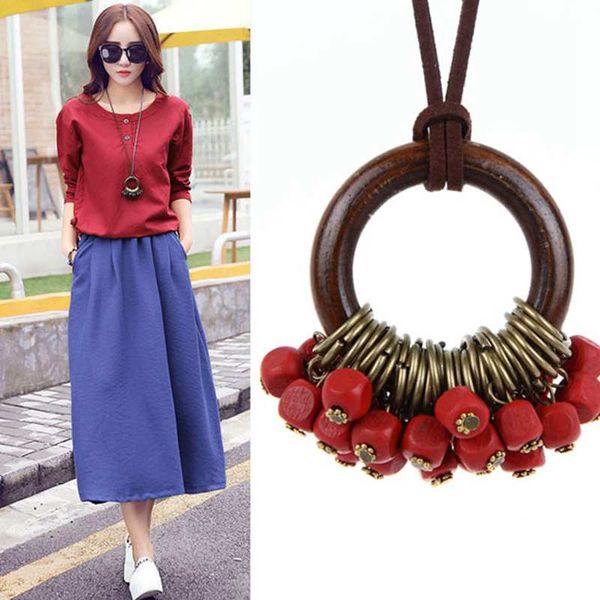 

fashion new statement necklace necklaces women jewelry wooden beads collier collares necklace women kolye vintage maxi, Silver