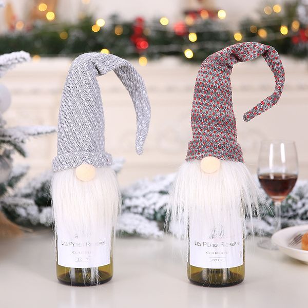 

santa claus pattern wine bottle cover gift xmas navidad new year dinner party table decors christmas decoration for home