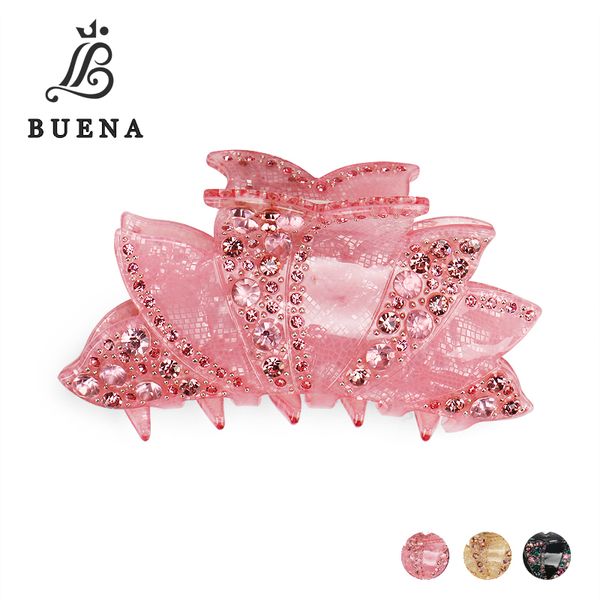 

buena new fashion jewelry striking acrylic rhinestone headpiece unique shape hair accessories for women hair claw b0640, Golden;silver