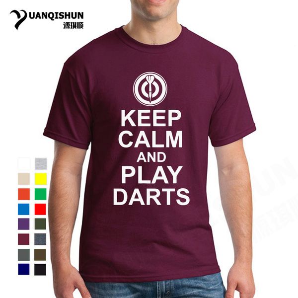 

сохраняйте спокойствие и играть дартс t shirt boutique мужчины с коротким рукавом моды 16 цветов хлопка футболки прохладный смешные рубашки