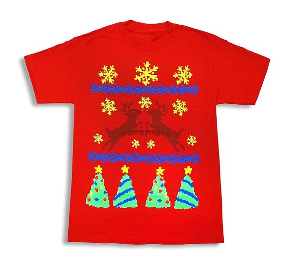 

ugly christmas reindeer fashion popular red t-shirt