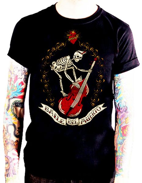 

la marca del baile del muerto t-shirt psychobilly skull skel