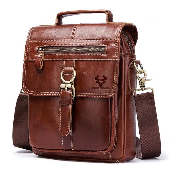 

brand new design mens bag genuine leather fashion retro male business shoulder bag hand tote crossbody bags bolsas, Black;red