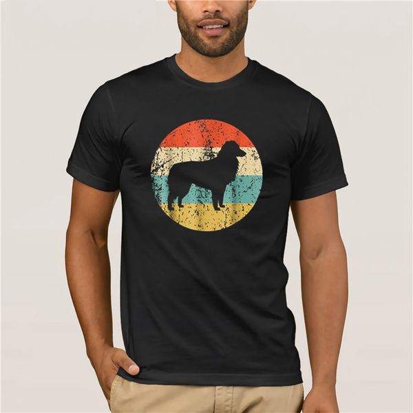 

men's t-shirt cartoon fun brand men australian shepherd vintage retro aussie dog t shirt new fashion trend