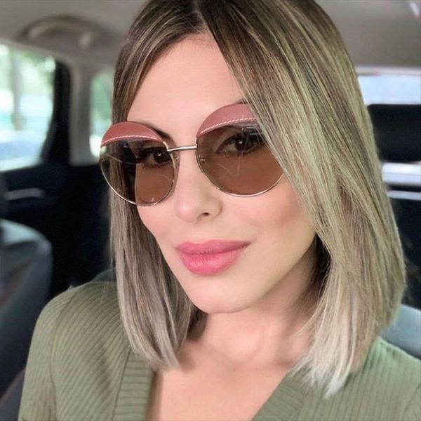 

sunglasses marc leather lens women feminino round frame trendy brand alloy circle sun glasses men vintage shades oculos, White;black