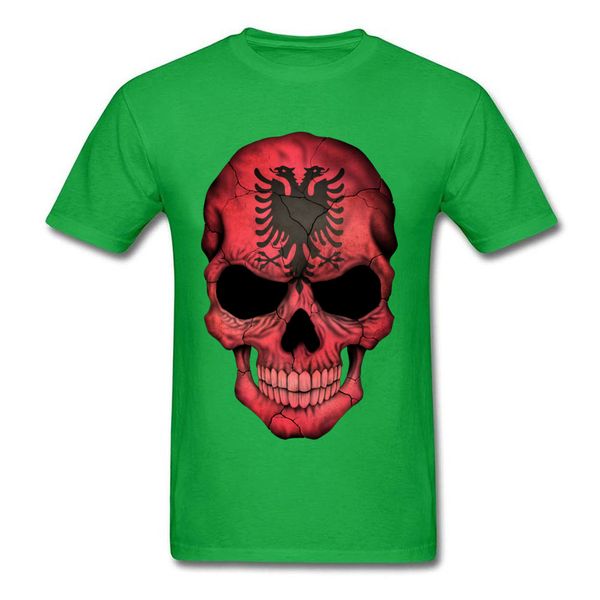 

albanian flag skull full print skull t shirt cool green fashion amazing t-shirts for men funny design aweosme t shirt on sale