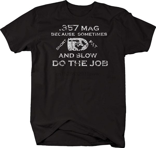 

distressed - 357 magnum short slow bullet gun rights tshirt 2019 men t-shirt fashion o-neck t shirt brand men tee