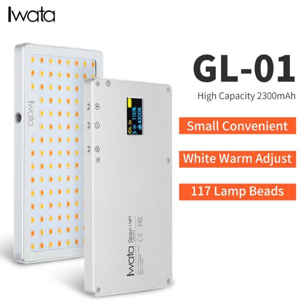 

lighting & studio accessories iwata gl-01 117 led fill light 3000k-5500k adjustable cri super natural aluminum ultra-thin portable phone vid