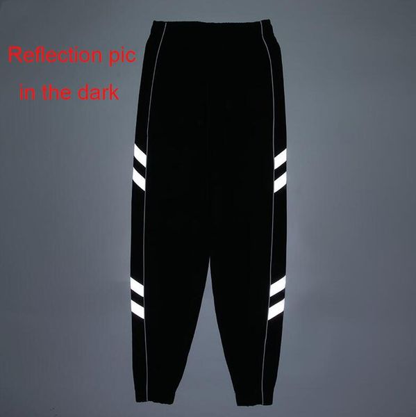 

reflection sweatpants for mens women pants with letters new fashion casual track pants drawstring reflection jogger pant m-2xl black white