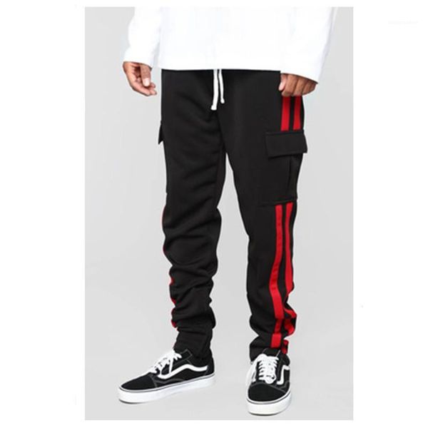 

wide leg schoolbag pants patch baggy homme casual pants cargo pocket biker denim trousers size men patch trousers, Black