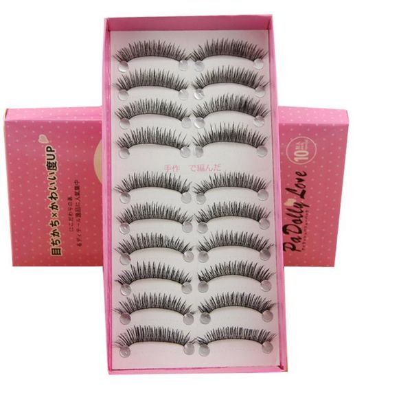 

false eyelashes 10 pairs fashion natural handmade long black makeup hs-7 j802
