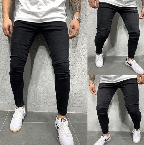 

fit mid талией homme брюки новых людей конструктора вскользь омывается джинсы мода стиль тонкий, Blue