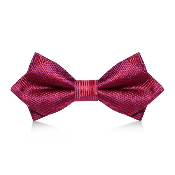 

2020 brand new fashion men's bow ties double fabric striped pink purple bowtie banquet wedding host butterfly tie with gift box, Black;gray
