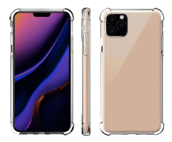 

for iphone 11 pro max xs max xr clear tpu case shockproof soft transparent back cover for samsung note10 s9 s10 plus
