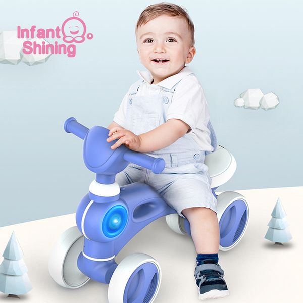 

infant shining children balance car baby scooter ride on toys baby walker with music four wheels plastic bike suit for 1-3y
