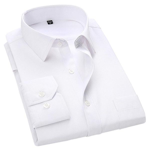 

4xl 5xl 6xl 7xl 8xl large size men's business casual long sleeved shirt white blue black smart male social dress plus kg-1094, White;black