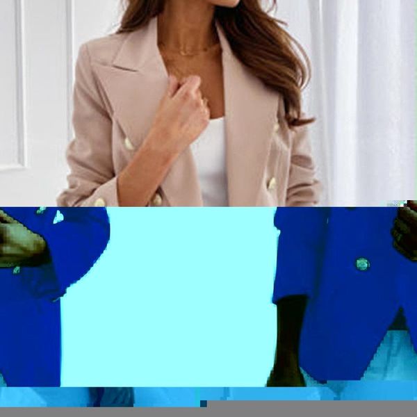 

women's suits & blazers lasperal blazer jacket women double breasted buttons plus size s-3xl office ladies coats autumn female outerwea, White;black