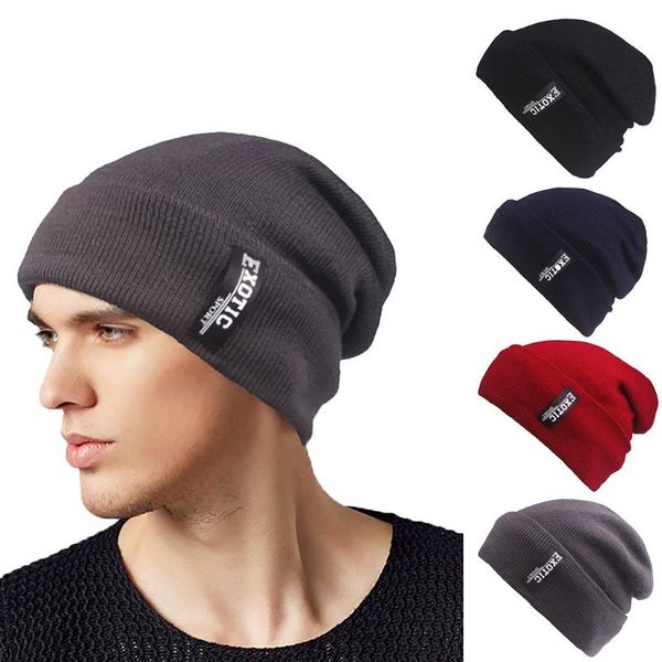

berets 2021 outdoor autumn men women warm crochet winter baggy knit ski beanie skull slouchy caps hat, Blue;gray