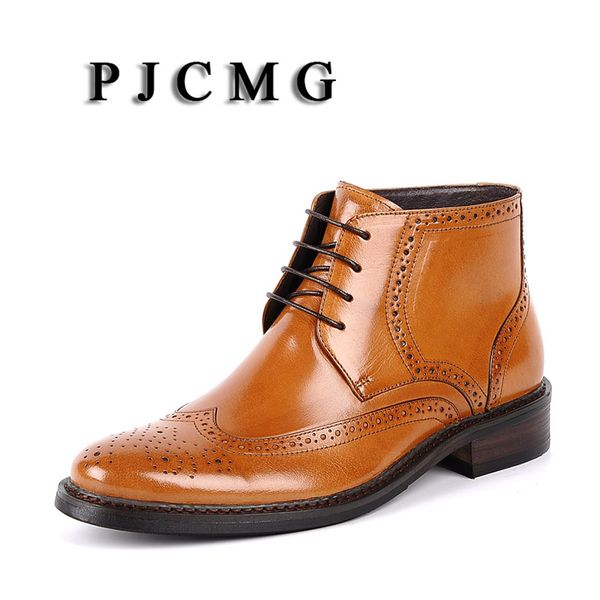 

boots pjcmg pointed toe buckle strap ankle men black/red/brown genuine leather motorcycle for work high top