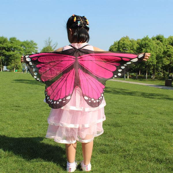 

kids' butterfly wings fairy cape shawl funny dress party costume accessories, Blue