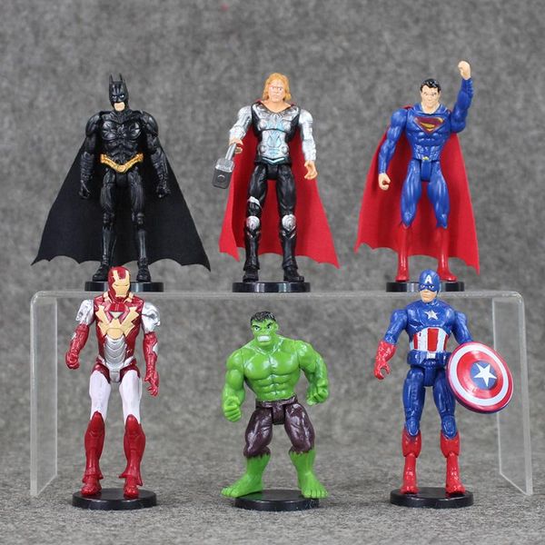 

6 styles the avengers batman iron-man captain america hulk pvc action figure model toy retail