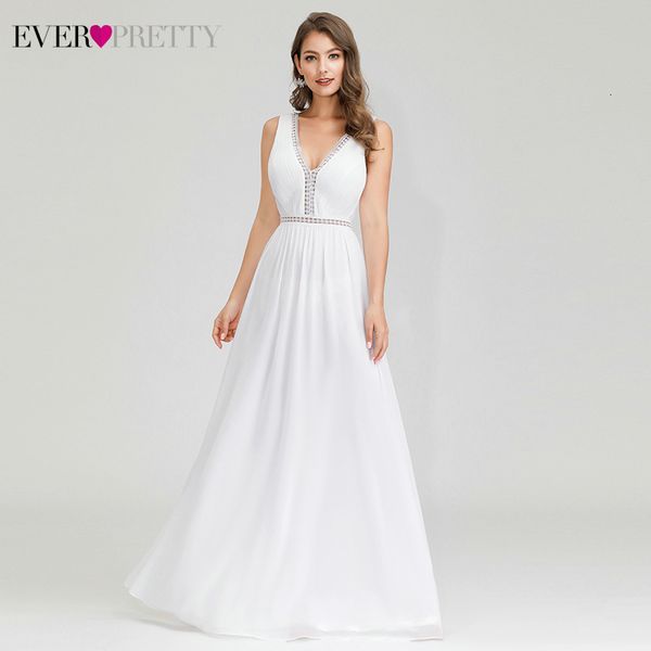 

hollow out wedding dresses ever pretty ep00899wh a-line double v-neck sleeveless ruched formal wedding gowns for bride 2020, Blue;red