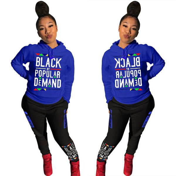 

designers women tracksuits black by popular demand letters hooded hoodies + leggings pants two pieces outfits casual clothing sets e92706, White