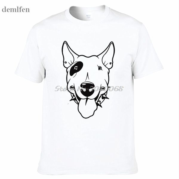 

лето новизна бультерьер собака дизайн футболки мужчины хип-хоп с коротким рукавом o-образным вырезом хлопок футболки прохладный тис