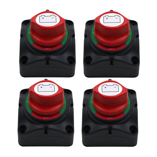 

4x dual battery selector switch disconnect for marine boat rv vehicle on-off