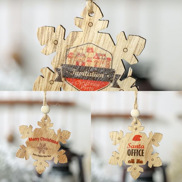 

zicheng christmas new colorful creative snowflake wooden small pendant painted and ornaments small pendant accessories christmas tree window